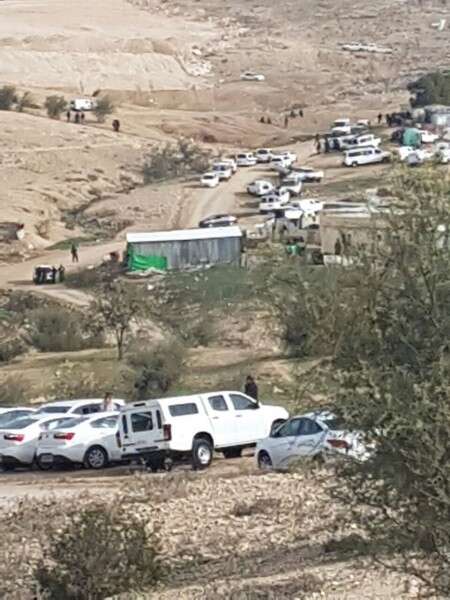 הכפר אום אל ריחן - כוחות משטרה רבים באזור // צילום: דודו גרינשפן